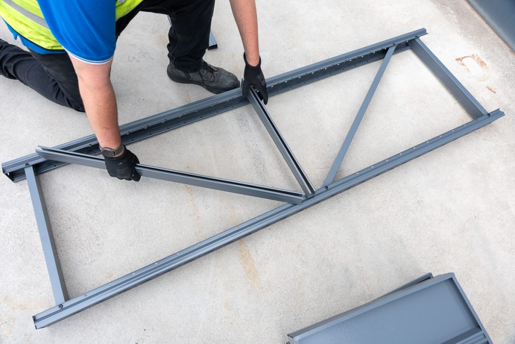 Build the Upright Frames - Positioning the horizontal and diagonal beams
