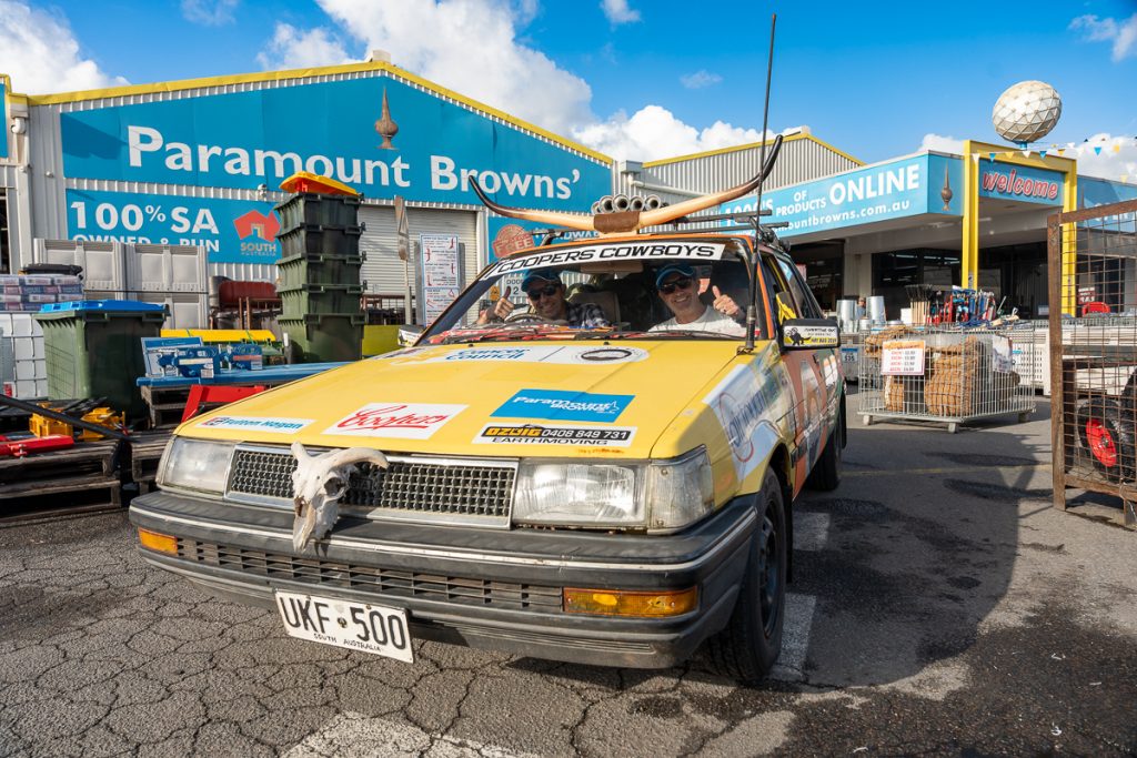 Coopers Cowboys ready to roll out in the 1986 Toyota Corolla.